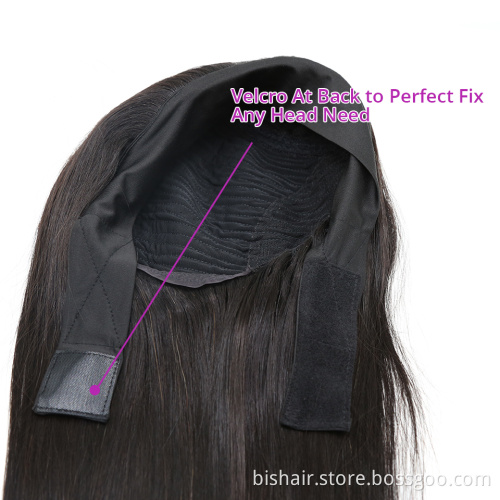 Wig headband real human hair without lace front deep wave wig machine made without glue headband curly hair 150% density black